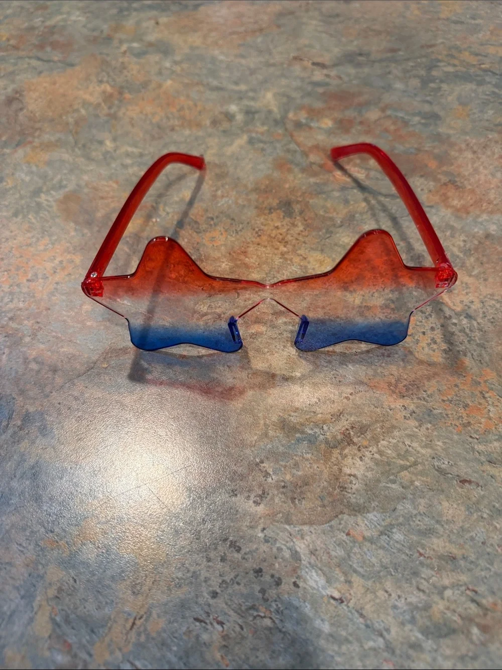 Red, Clear, and Blue Adult Star Glasses NWT